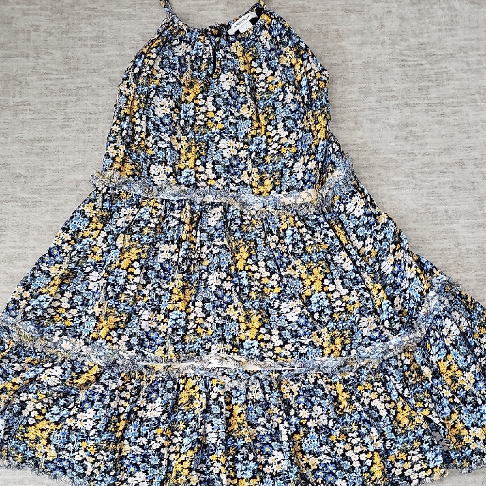 Nordstrom Floral Kids Dress - Navy, Mustard, White - Picture 1 of 3